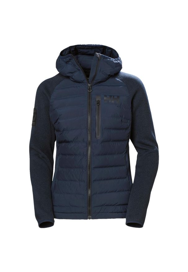 Kurtka izolacyjna dla kobiet Helly Hansen Arctic Ocean Hybrid. Typ kołnierza: kaptur. Kolor: niebieski. Materiał: puch