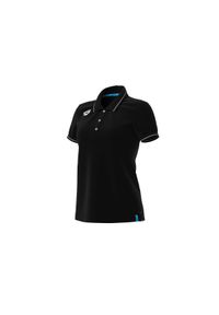 Koszulka polo damska Arena Team Polo shirt Solid Cotton. Typ kołnierza: polo. Kolor: czarny. Materiał: dzianina, bawełna. Wzór: jednolity. Styl: sportowy