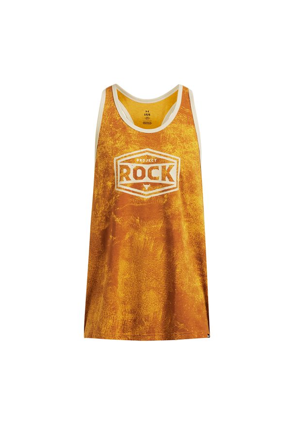 Tank top treningowy męski Under Armour Project Rock Racer. Kolor: żółty