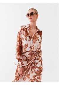 Guess Sukienka koszulowa W3RK18 WDW52 Beżowy Regular Fit. Kolor: beżowy. Materiał: syntetyk. Typ sukienki: koszulowe #1