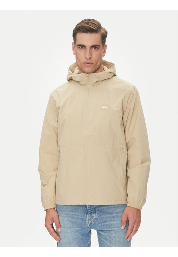 Tommy Jeans Wiatrówka Chicago DM0DM21393 Beżowy Regular Fit. Kolor: beżowy. Materiał: syntetyk