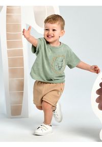 Sinsay - Koszulka z bawełnianego dżerseju o spranym wyglądzie - zielony. Kolor: zielony. Materiał: jersey, bawełna #1