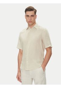 BOSS Koszula 50537382 Beżowy Regular Fit. Kolor: beżowy. Materiał: len
