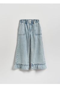 Reserved - Jeansy super wide leg 7/8 - niebieski. Kolor: niebieski #1