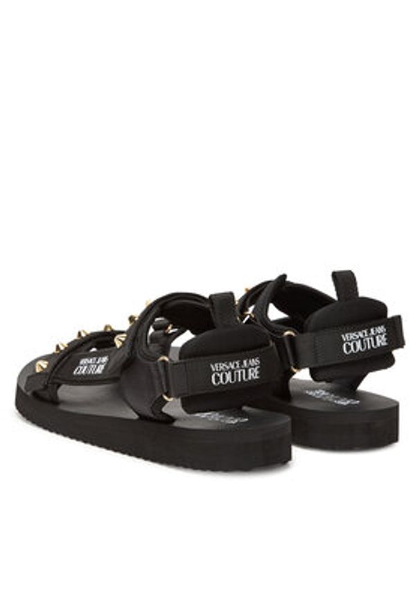 Versace Jeans Couture Sandały 78YA3S7C Czarny. Kolor: czarny. Materiał: materiał