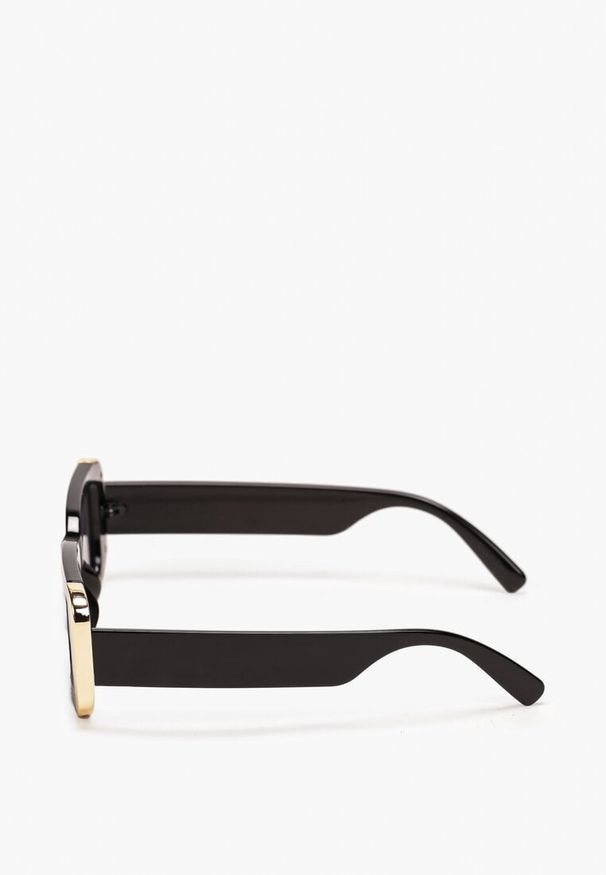 Born2be - Czarne Okulary z Grubymi Oprawkami w Retro Stylu Isonitte. Kolor: czarny