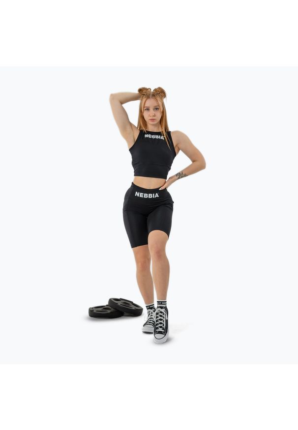 Top treningowy damski NEBBIA Gym Therapy Cropped. Kolor: czarny