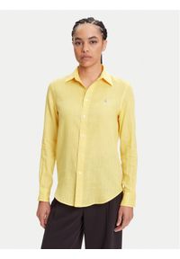 Polo Ralph Lauren Koszula 211970730 Żółty Classic Fit. Typ kołnierza: polo. Kolor: żółty. Materiał: len