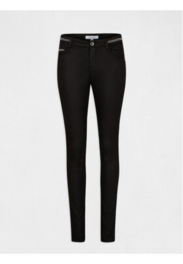 Morgan Spodnie materiałowe 212-PALONA Czarny Slim Fit. Kolor: czarny. Materiał: bawełna, syntetyk