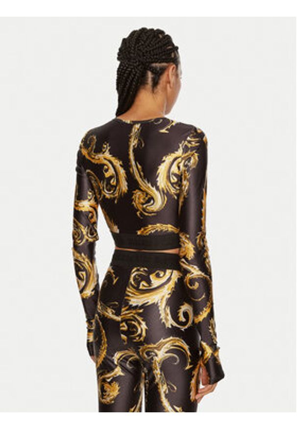 Versace Jeans Couture Bluzka 77HAH218 JS360 Czarny Slim Fit. Kolor: czarny. Materiał: syntetyk