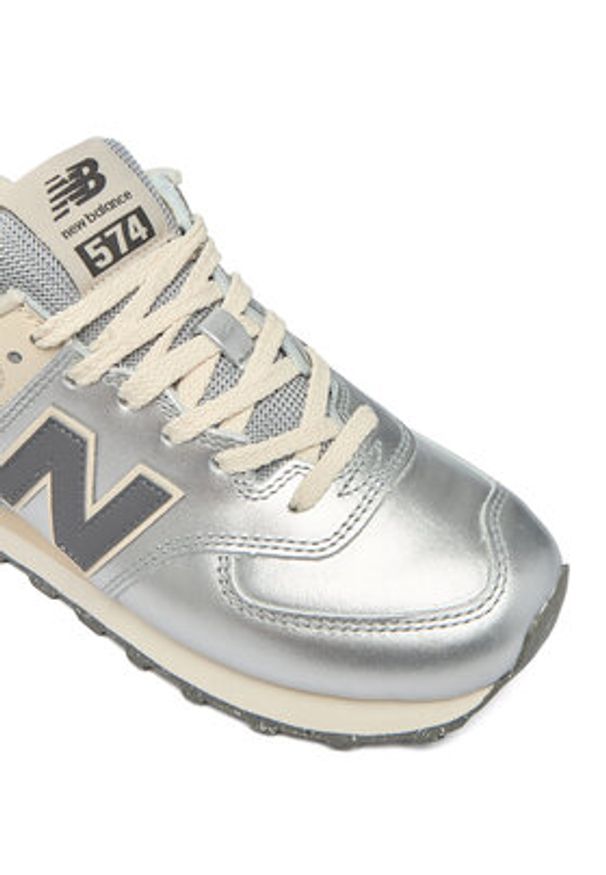 New Balance Sneakersy WL574MLG Srebrny. Kolor: srebrny. Materiał: skóra. Model: New Balance 574
