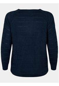 Zizzi Sweter M61198A Granatowy Regular Fit. Kolor: niebieski. Materiał: syntetyk #3