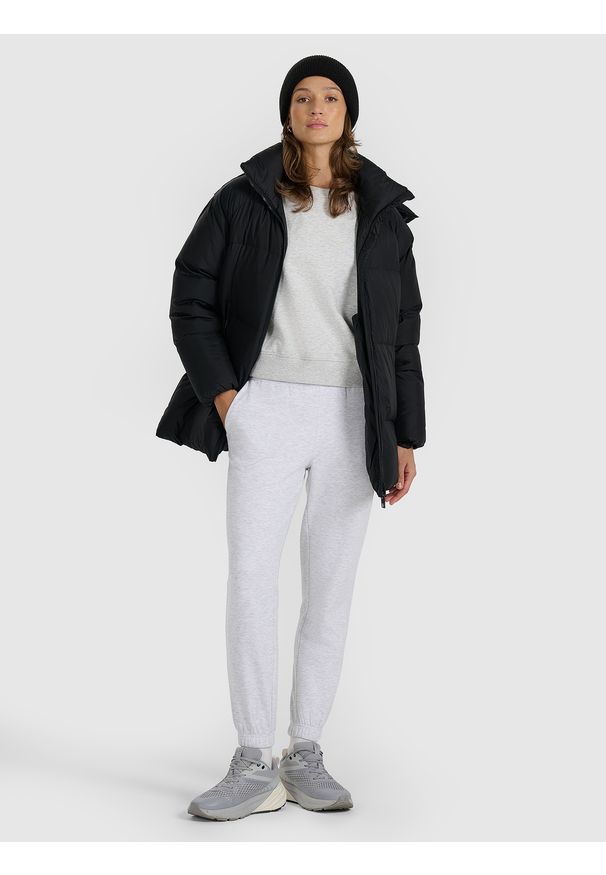 4f - 4F Kurtka puchowa z wypełnieniem naturalnym damska - czarna L. Okazja: na co dzień. Kolor: czarny. Materiał: puch. Sezon: zima. Styl: casual