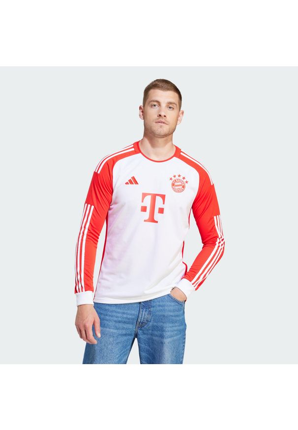 Adidas - Koszulka FC Bayern 23/24 Long Sleeve Home Jersey. Kolor: czerwony, wielokolorowy, biały. Materiał: jersey. Długość rękawa: długi rękaw. Długość: długie