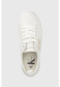 Calvin Klein Jeans tenisówki BOLD VULC FLATF LACE damskie kolor biały YW0YW01039. Nosek buta: okrągły. Zapięcie: sznurówki. Kolor: biały. Obcas: na platformie. Styl: klasyczny #3