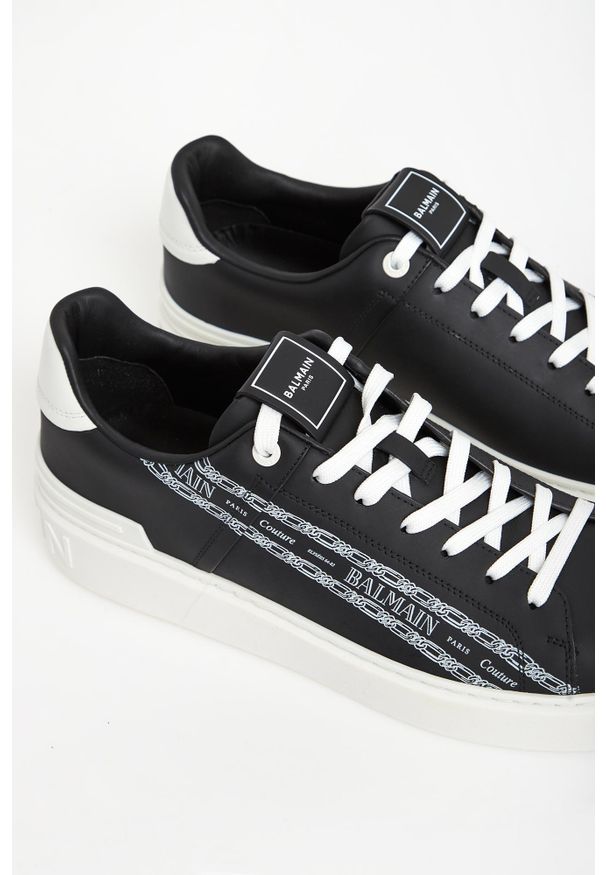 Balmain - Sneakersy męskie skórzane B-Court BALMAIN. Materiał: skóra