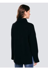 Big-Star - Sweter damski ze stójką oversize czarny Siena 906. Typ kołnierza: kołnierzyk stójkowy. Kolor: czarny. Materiał: materiał, bawełna, skóra. Wzór: gładki. Styl: klasyczny #6