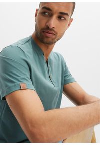 bonprix - Koszulka z dekoltem henley z czystej bawełny organicznej (2 szt.). Typ kołnierza: typu henley. Kolor: czarny. Materiał: bawełna. Długość rękawa: krótki rękaw. Długość: krótkie #2