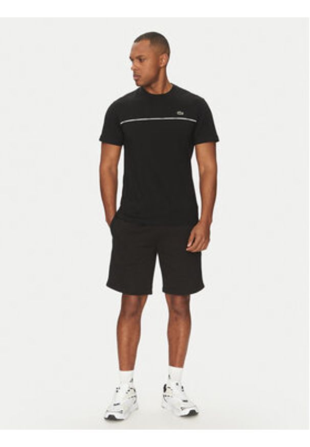 Lacoste T-Shirt TH9842 Czarny Regular Fit. Kolor: czarny. Materiał: bawełna