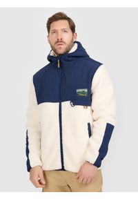 4f - 4F Polar sherpa regular z kapturem męski - biały XXL. Typ kołnierza: kaptur. Kolor: biały. Materiał: polar #1