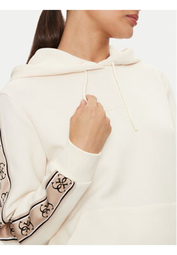Guess Bluza V4YQ11 KB3P2 Beżowy Regular Fit. Kolor: beżowy. Materiał: syntetyk, bawełna