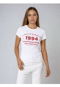 Sinsay - Bawełniana koszulka z napisem - biały. Kolor: biały. Materiał: bawełna. Wzór: napisy #1