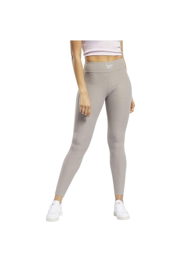 Legginsy treningowe damskie Reebok CL WDE Cozy Knit. Kolor: beżowy