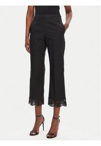 TwinSet - TWINSET Spodnie materiałowe 251TT2094 Czarny Straight Fit. Kolor: czarny. Materiał: bawełna