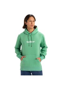 Quiksilver - Bluza z kapturem dla Mężczyzn FINELINE Zielony. Typ kołnierza: kaptur. Kolor: czerwony, pomarańczowy, wielokolorowy. Materiał: materiał, poliester, bawełna. Długość: długie