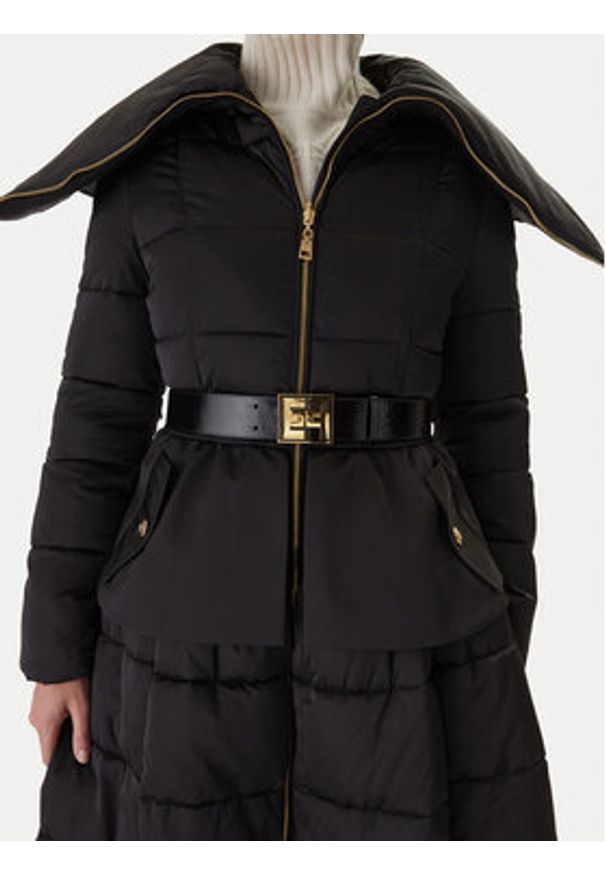 Elisabetta Franchi Kurtka zimowa PI-86Z-56E2-V790 Czarny Regular Fit. Kolor: czarny. Materiał: syntetyk. Sezon: zima