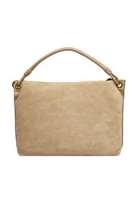 TOMMY HILFIGER - Tommy Hilfiger Torebka Th Statement Leather Bag Suede AW0AW18402 Beżowy. Kolor: beżowy. Materiał: skórzane #4