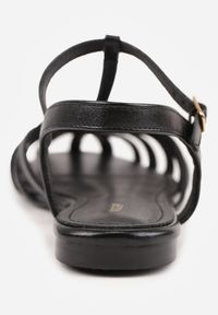 Renee - Czarne Sandały VICES Ozdobione Cienkimi Paskami Calodora. Okazja: na co dzień. Zapięcie: pasek. Kolor: czarny. Materiał: jeans. Wzór: aplikacja. Styl: casual #5