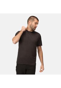 Regatta - Męska koszulka Fingal Edition czarna. Kolor: czarny. Materiał: poliester. Długość rękawa: krótki rękaw. Długość: krótkie. Sport: turystyka piesza