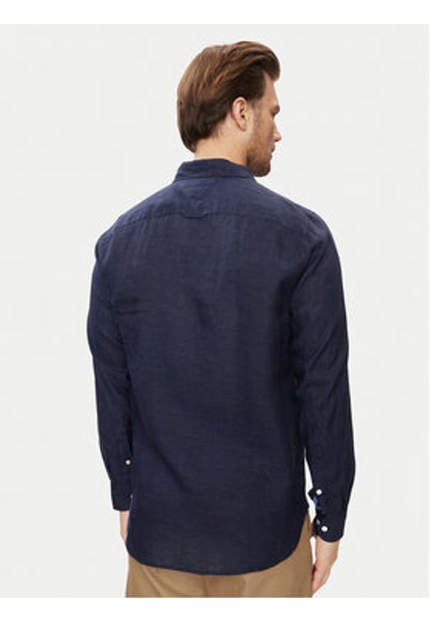 TOMMY HILFIGER - Tommy Hilfiger Koszula MW0MW34602 Granatowy Regular Fit. Kolor: niebieski. Materiał: len