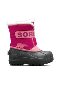 sorel - Śniegowce juniorskie Sorel Snow Commander. Kolor: wielokolorowy, różowy, czarny