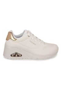 skechers - Buty do chodzenia damskie Skechers Wht Uno Wedge. Kolor: biały. Materiał: materiał, syntetyk. Szerokość cholewki: normalna. Sport: turystyka piesza