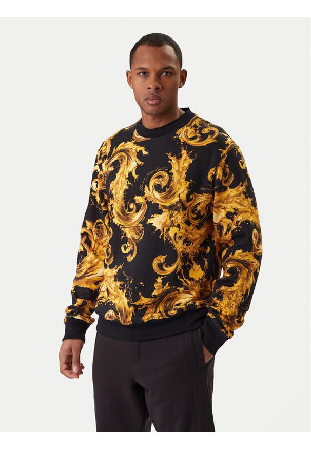 Versace Jeans Couture Bluza 80GAI3R0 FS196 Czarny Regular Fit. Kolor: czarny. Materiał: bawełna