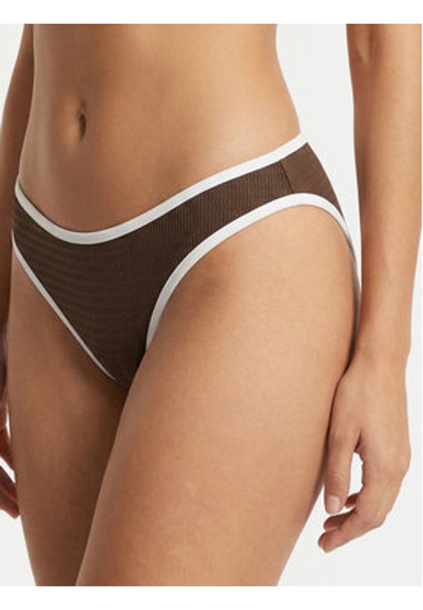 Seafolly Dół od bikini Beach Bound 40316-072 Brązowy. Kolor: brązowy. Materiał: syntetyk