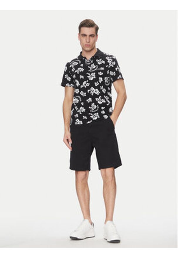 Karl Lagerfeld - KARL LAGERFELD Polo A2M46036 Czarny Regular Fit. Typ kołnierza: polo. Kolor: czarny. Materiał: bawełna