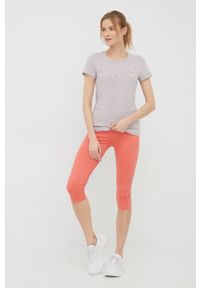 Only Play t-shirt damski kolor fioletowy. Kolor: fioletowy. Materiał: bawełna, skóra, dzianina, materiał #2
