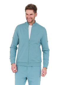 Guess - GUESS Turkusowa męska bluza Full Zip, Rozmiar XL. Kolor: niebieski