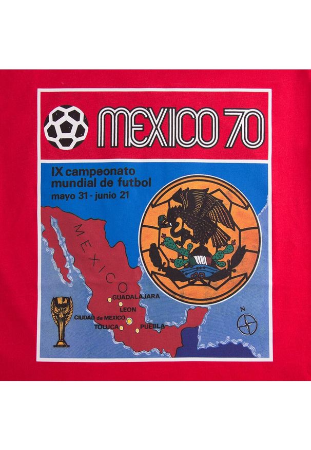 COPA FOOTBALL - Koszulka dla dorosłych - Panini FIFA Mistrzostwa Świata Meksyk 1970 - Czerwony. Kolor: czerwony. Sport: piłka nożna