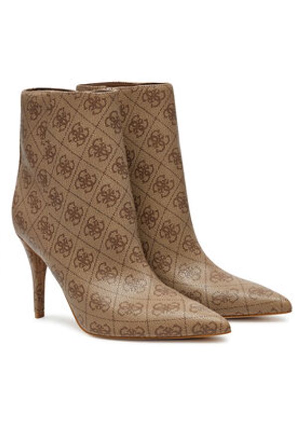 Guess Botki Slinks2 FLFSK2 FAL10 Beżowy. Kolor: beżowy. Materiał: skóra