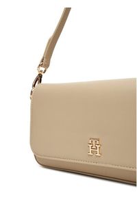 TOMMY HILFIGER - Tommy Hilfiger Torebka Th Icon Conv AW0AW17677 Beżowy. Kolor: beżowy. Materiał: skórzane #4