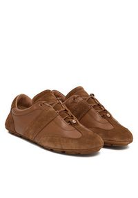 BOSS Sneakersy Roxanne 50557939 Brązowy. Kolor: brązowy. Materiał: skóra, zamsz #6