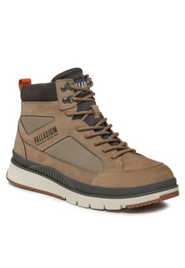 Palladium Sneakersy Pallasider Mid Cuff 08878-377-M Khaki. Kolor: brązowy. Materiał: skóra