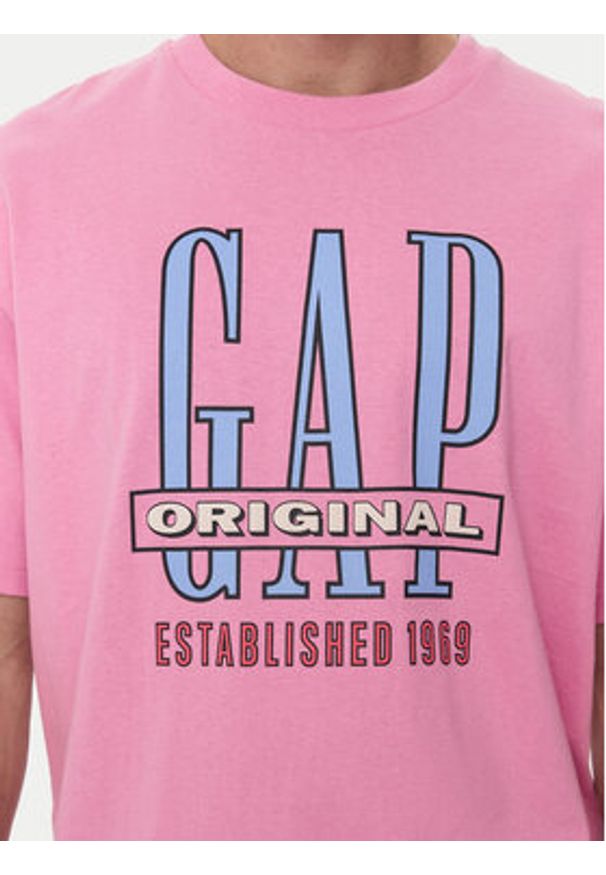 GAP - Gap T-Shirt 664006-05 Różowy Regular Fit. Kolor: różowy. Materiał: bawełna