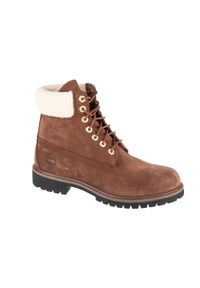 Timberland - Buty zimowe męskie, Premium 6 In WP Boot. Kolor: brązowy. Materiał: guma, skóra, syntetyk, materiał, tkanina, zamsz. Sezon: zima