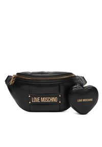 Love Moschino - LOVE MOSCHINO Saszetka nerka JC4323PP0NKM100A Czarny. Kolor: czarny. Materiał: skóra