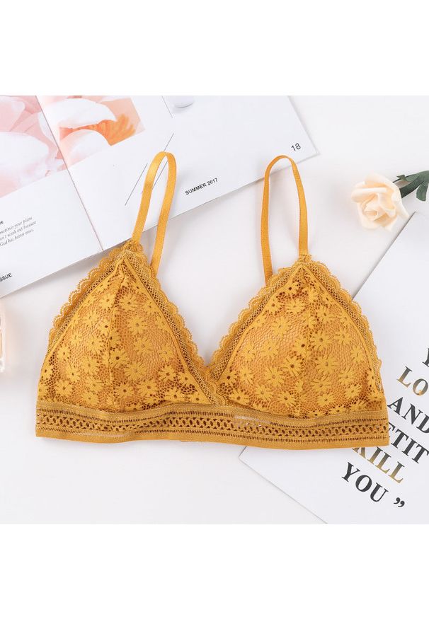 Intica - Braletka trójkątna minimalistyczna na co dzień i na eleganckie okazje Seiran. Kolor: żółty. Materiał: materiał